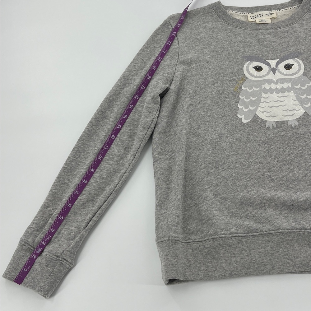 kate spade Gray Owl Motif Women's Sweater novelty teacher artsy unique Sm - Picture 7 of 9